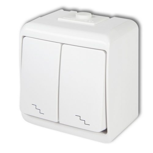 GAO Aquastar dupla váltókapcsoló, fehér IP54 22171