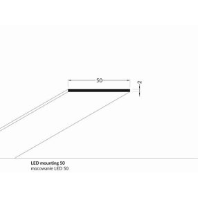 TOPMET LED tartó profil 50 4000 mm TOPMET LED tartó profil 50 4000 mm