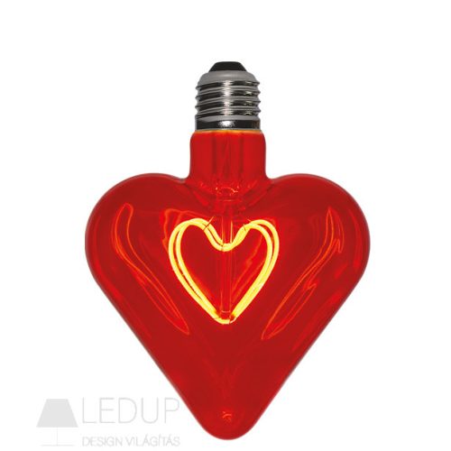 DAYLIGHT ITALIA E27 LED VINT Filament HEART 5W 2000K Piros színű