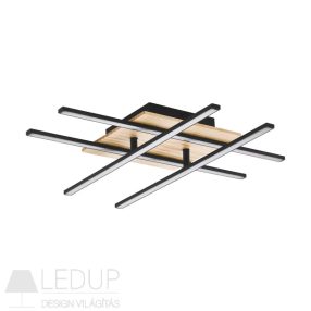   [OUTLET] MARINELLO 1 mennyezeti lámpa alumínium, acél, fa fekete, barna / műanyag fehér H: 90 mm