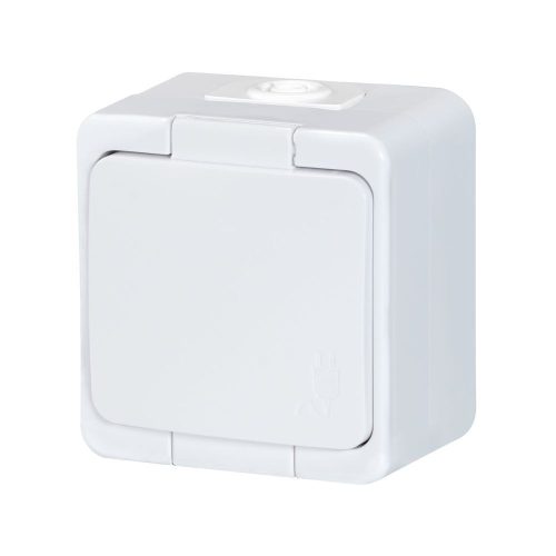 Single splash-proof socket with flap in product color s/m 2p+Z 16A, 250V IP44 (NT-16S)