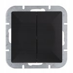 Kettős kétirányú kapcsoló megvilágítva - fekete matt (WP-2P/S )