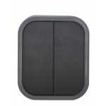 Kétáramkörös felületre szerelhető kapcsoló, megvilágítva IP54 - szürke-fekete (WNT-2B2/S)