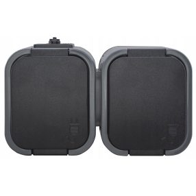   Egypólusú kapcsoló + földelt aljzat, fedővel, IP54 - szürke-fekete (GWN-B2)