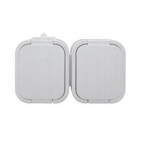   B2 Egypólusú kapcsoló + földelt csatlakozó aljzat, fedéllel, IP54 - fehér (GWN-17B2)