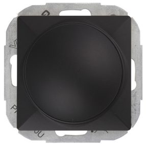 Elektronikus dimmer nyomógomb - LED lámpákhoz - forgatható - fekete matt (SO-1P/LED)   Elektronikus dimmer nyomógomb - LED lámpákhoz - forgatható - fekete matt (SO-1P/LED)