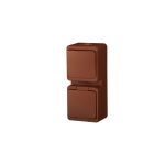 Single splash-proof socket with flap in product color s/m 2p+Z 16A, 250V IP44 + Single-pole switch s/m 10A, 250V IP44, vertical (GWN-S/P)