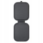 Egypólusú kapcsoló + földelt aljzat, fedővel IP54, függőleges - szürke-fekete (GWN-B2/P)