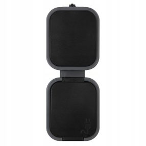   Egypólusú kapcsoló + földelt aljzat, fedővel IP54, függőleges - fehér (GWN-B2/P)