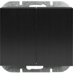 Kettős süllyesztett kapcsoló, csillárkapcsoló, megvilágított - fekete matt (WP-2O/S)