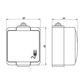 Single-pole switch s/m 10A, 250V IP44 (WNT-1S) Single-pole switch s/m 10A, 250V IP44 (WNT-1S)
