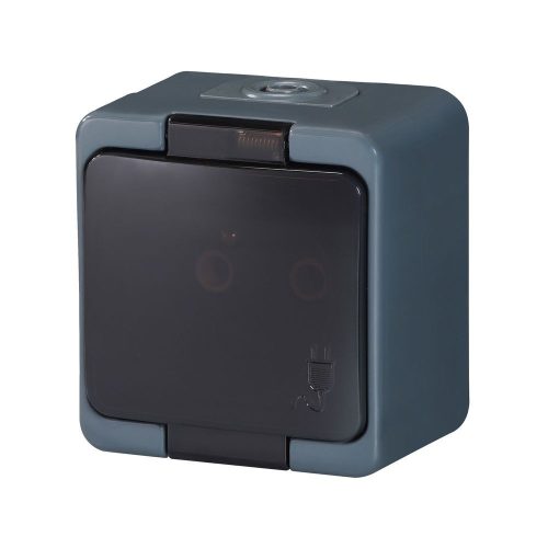 Single splash-proof socket with flap  s/m 2p+Z 16A, 250V IP44 (NT-16SL)