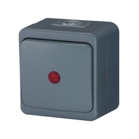 Single-pole switch s/m 10A, 250V, iluminated IP44 (WNT-1S/S) Single-pole switch s/m 10A, 250V, iluminated IP44 (WNT-1S/S)