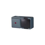 Single splash-proof socket with smoked flap s/m 2p+Z 16A, 250V SCHUKO IP44 + Single-pole switch s/m 10A, 250V IP44, podświetlany (GWN-17SL/S)