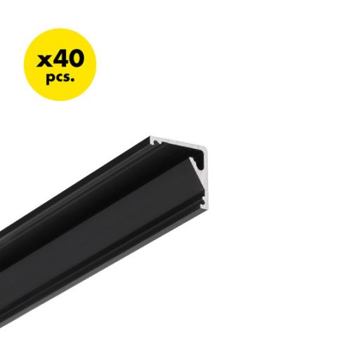 TOPMET LED profil CABI12 E 2000 mm fekete eloxált - kiszerelés (1 pár)
