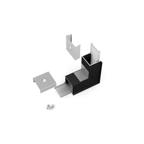 connector LINEA-IN20 270deg bent black anod. /plastic bag