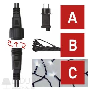 Alapkészlet Standard sorolható füzérekhez, 10 m, kültéri, hideg fehér, időzítő   Alapkészlet Standard sorolható füzérekhez, 10 m, kültéri, hideg fehér, időzítő