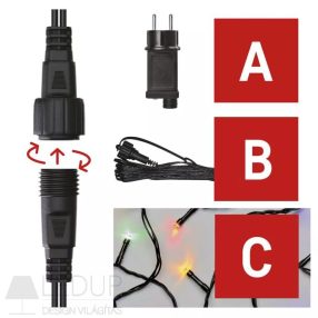 Alapkészlet Standard sorolható füzérekhez, 10 m, kültéri, többszínű, időzítő   Alapkészlet Standard sorolható füzérekhez, 10 m, kültéri, többszínű, időzítő