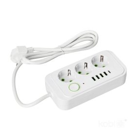 Extension cord KOBI LINEA PRO 3 sockets+4USB/1USB-C/1,5m/Zu+W white Kobi   Extension cord KOBI LINEA PRO 3 sockets+4USB/1USB-C/1,5m/Zu+W white Kobi