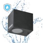 Garden wall lamp QUERK 6 1xGU10 IP54 black LED2B