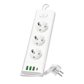 Extension cord KOBI LINEA PRO XC 3 sockets+3USB/1USB-C/3m/Zu+W white Kobi   Extension cord KOBI LINEA PRO XC 3 sockets+3USB/1USB-C/3m/Zu+W white Kobi