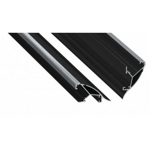 LED Labs Lumines LED profil Conva lakkozott fekete, 2,02 m
