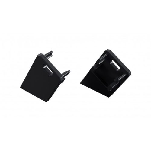 LUMINES ALU End cap Sono black lacquered left with a hole