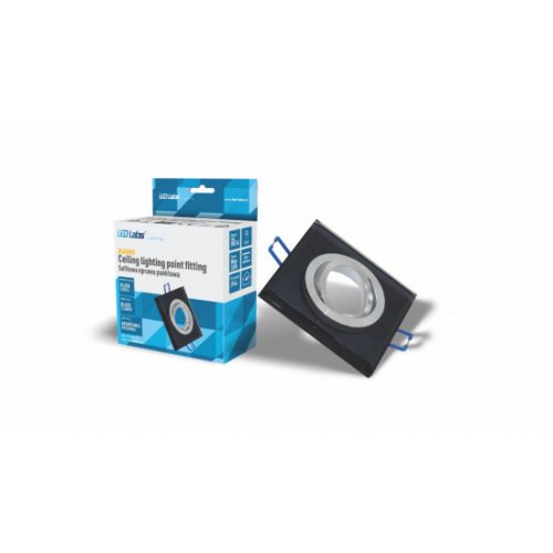 Ceiling lighting point fitting QUADRO glass square black