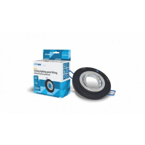 Ceiling lighting point fitting GIRO glass round black