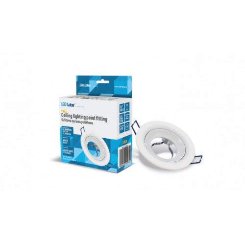 Ceiling lighting point fitting LUCA cast round adjustable matt white