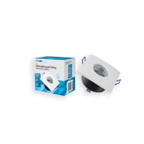 Ceiling lighting point fitting XANA cast square Fixted white, IP44   Ceiling lighting point fitting XANA cast square Fixted white, IP44