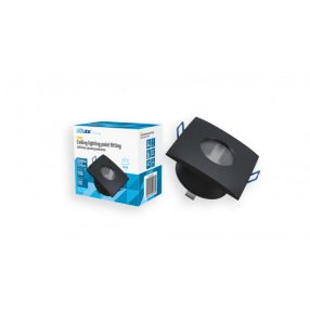Ceiling lighting point fitting XANA cast square Fixted black, IP44   Ceiling lighting point fitting XANA cast square Fixted black, IP44