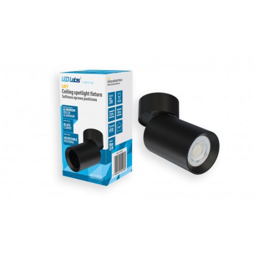 Bendable/rotatable ceiling spotlight fixture SPOT LUMI rotating black
