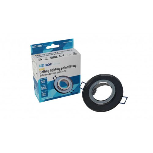 Ceiling lighting point fitting ROVO glass round black