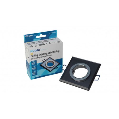 Ceiling lighting point fitting RIA glass square black