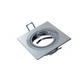 Ceiling lighting point fitting GABI square adjustable silver brushed   Ceiling lighting point fitting GABI square adjustable silver brushed
