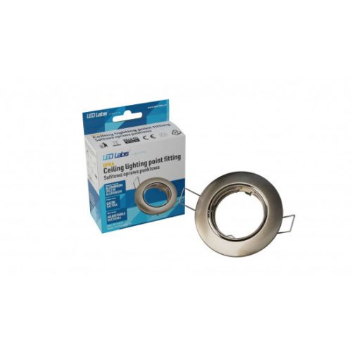 Ceiling lighting point fitting OPRA cast round adjustable satin