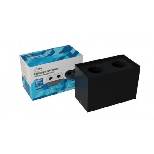 Ceiling spotlight fixture SPOT KALA 2x square black