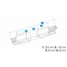 Adjustable connector for 3-phase track XTS24-1, gray Adjustable connector for 3-phase track XTS24-1, gray