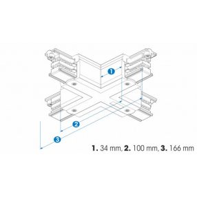 Cross connector + 3-phase track XTS38-3 white Cross connector + 3-phase track XTS38-3 white