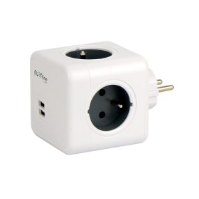 AURA line CUBE adapter 4 socket 2xUSB AURA line CUBE adapter 4 socket 2xUSB