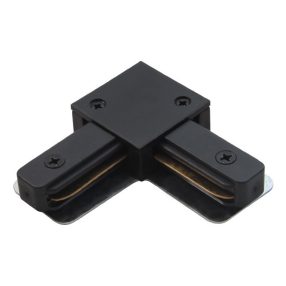 Connector for 1-phase track light rail angular (black) Connector for 1-phase track light rail angular (black)