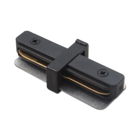Connector for 1-phase track light rail straight (black) Connector for 1-phase track light rail straight (black)