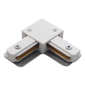 Connector for 1-phase track light rail angular (white) Connector for 1-phase track light rail angular (white)