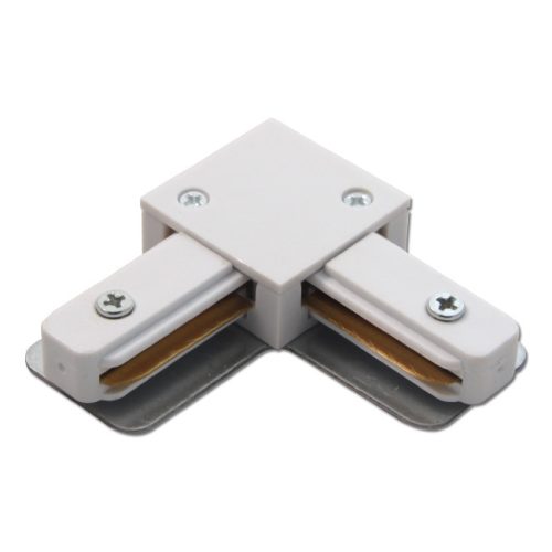 Connector for 1-phase track light rail angular (white)