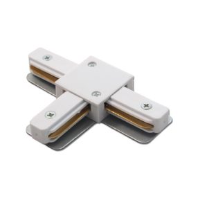 Connector for 1-phase track light rail tee (white) Connector for 1-phase track light rail tee (white)
