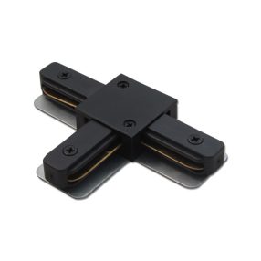 Connector for 1-phase track light rail tee (black) Connector for 1-phase track light rail tee (black)