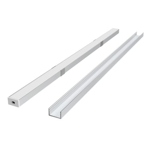 LED line PRIME felületre szerelhető LED profil szett ezüst - opál fedlappal, rögzítőkkel és végzárókkal