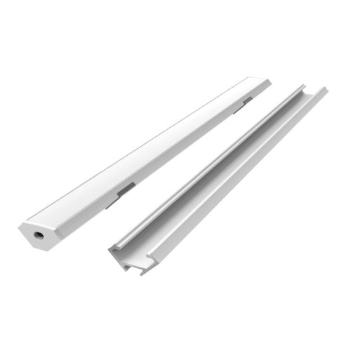 LED line PRIME sarokba illeszthető LED profil szett fehér - opál fedlappal, rögzítőkkel és végzárókkal
