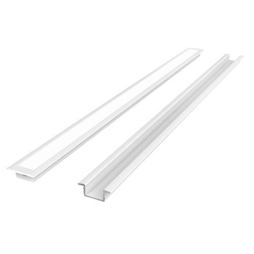 LED line PRIME süllyeszthető LED profil szett fehér - opál fedlappal, rögzítőkkel és végzárókkal